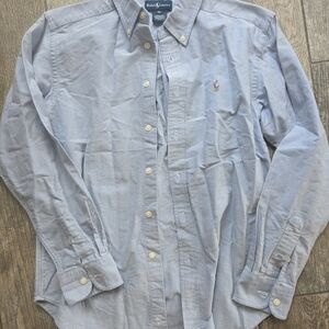 Ralph Lauren Boys Light Blue Shirt Dress Top Long Sleeve 12 Medium